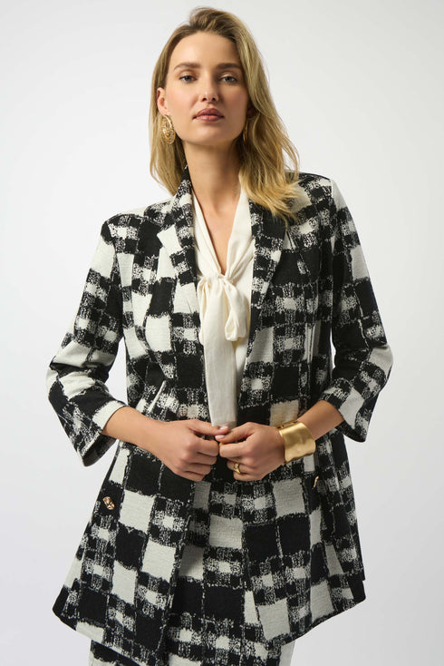Joseph Ribkoff Jacquard-Jacke in A-Linie mit Karomuster